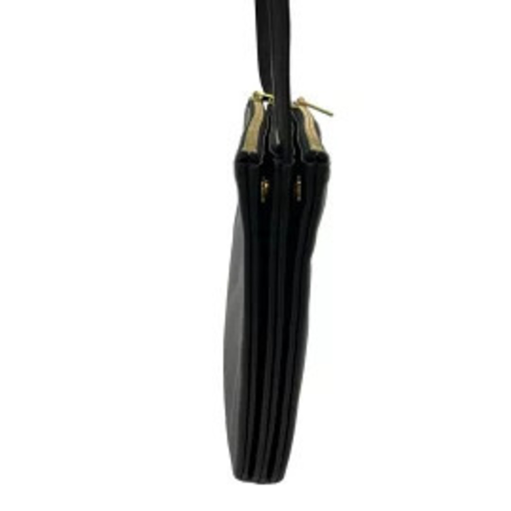 Celine Trio Shoulder Bag Black Leather